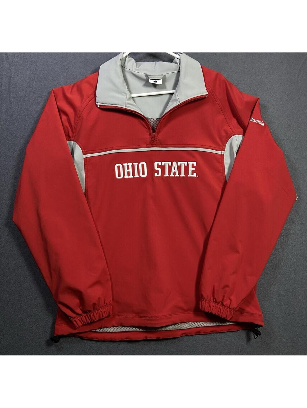 Ohio State Buckeyes Columbia 1/4 Zip Pullover Jacket Medium Fits Large Mens EUC!